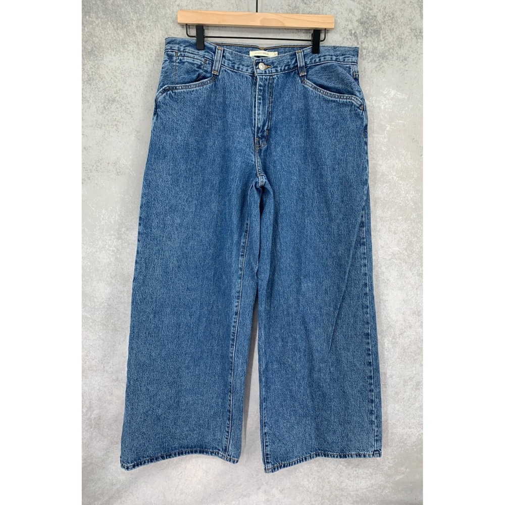 Levis Wide Leg Jeans Womens 32 Blue '94 Baggy Wide Leg Medium Wash 100% Cotton